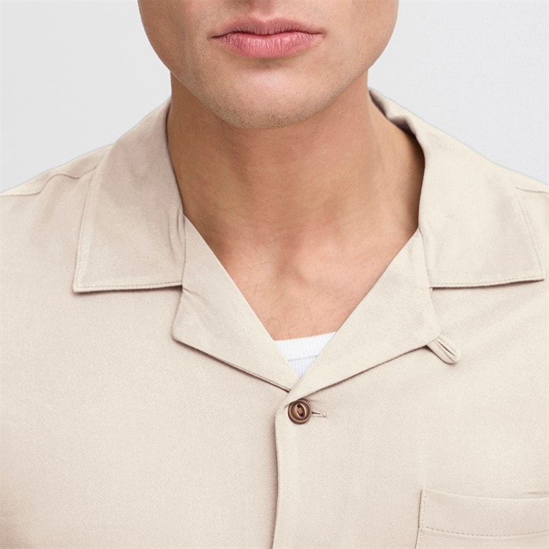 Solid Mens Pablo Short Sleeve Shirt Oatmeal - Image 3