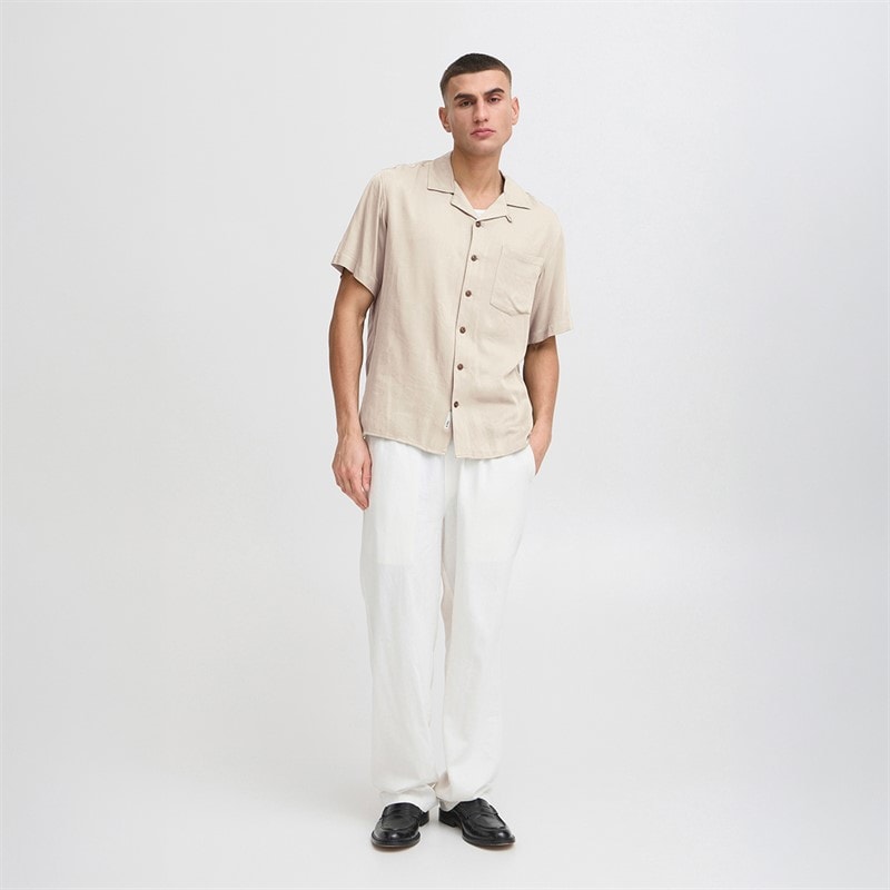 Solid Mens Pablo Short Sleeve Shirt Oatmeal - Image 4