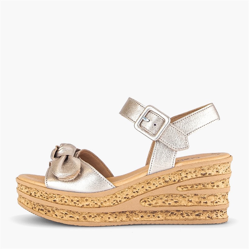 Gabor Womens Wedge Sandals Gold