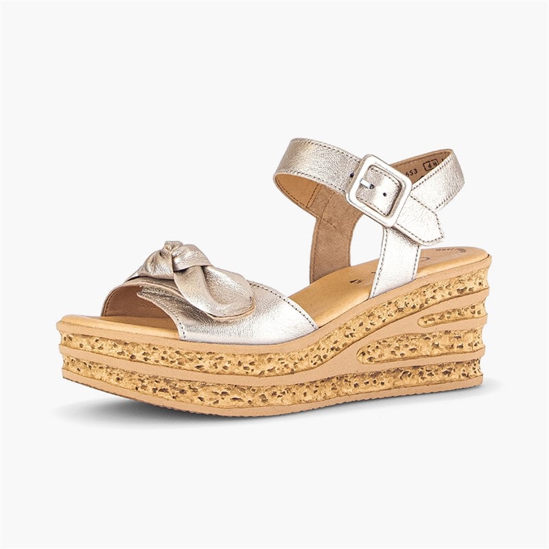 Gabor Womens Wedge Sandals Gold - Image 2