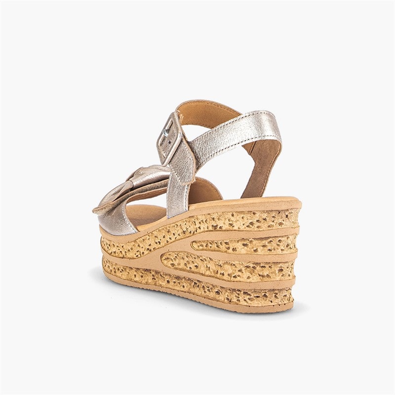 Gabor Womens Wedge Sandals Gold - Image 4