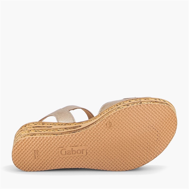 Gabor Womens Wedge Sandals Gold - Image 5