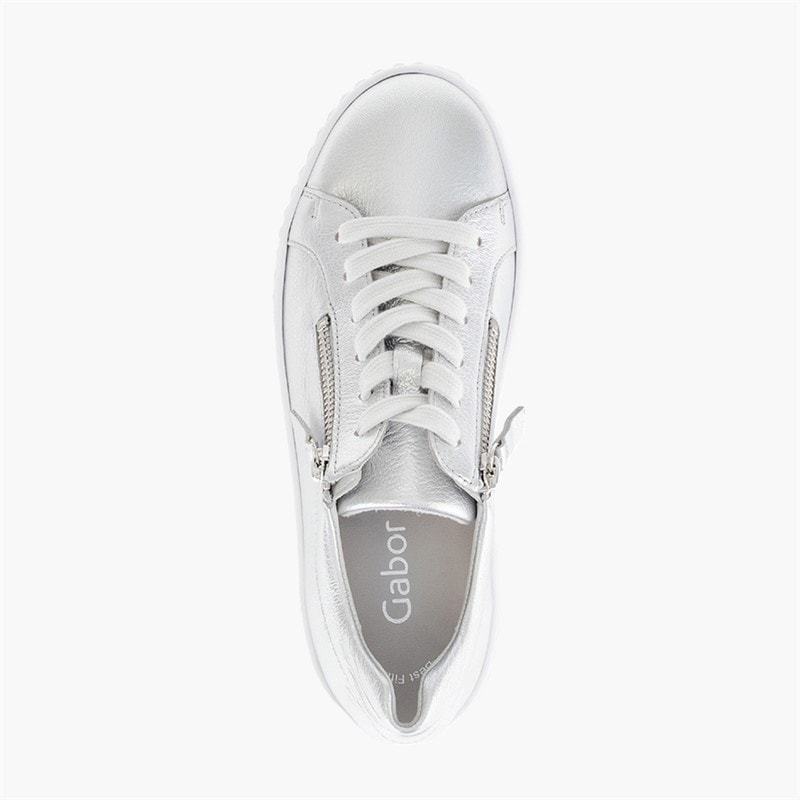 Gabor Womens Platform Trainers Silver - Image 3