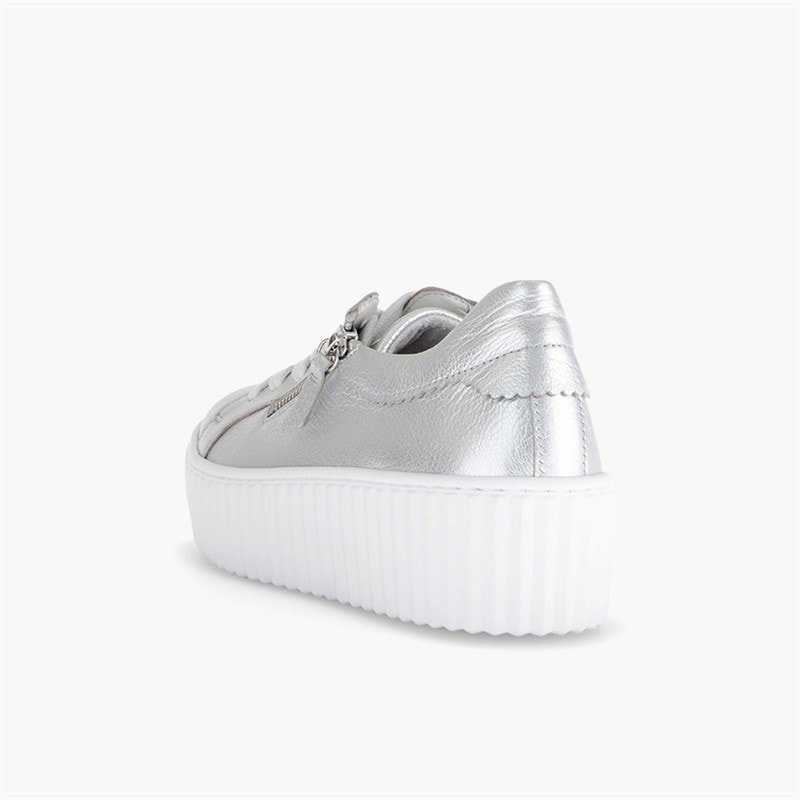 Gabor Womens Platform Trainers Silver - Image 4