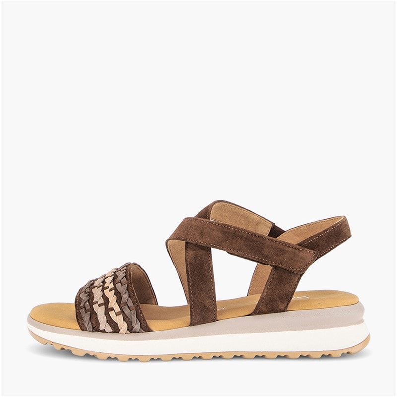 Gabor Womens Elasticated Ankle Strap Sandals Brown/Multi