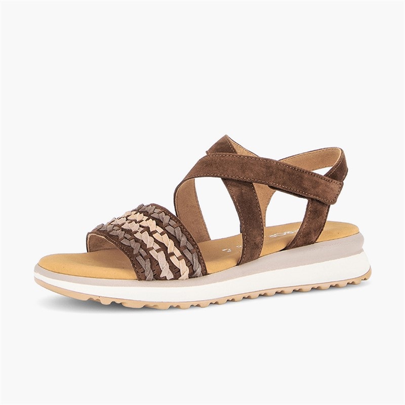 Gabor Womens Elasticated Ankle Strap Sandals Brown/Multi - Image 2