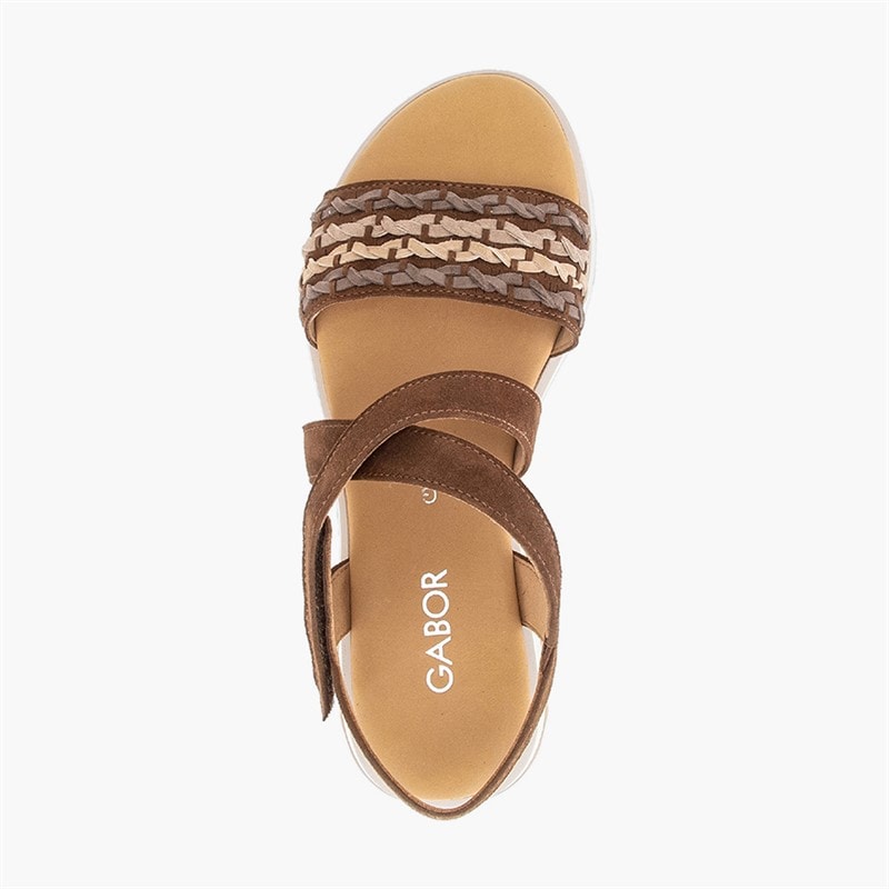 Gabor Womens Elasticated Ankle Strap Sandals Brown/Multi - Image 3