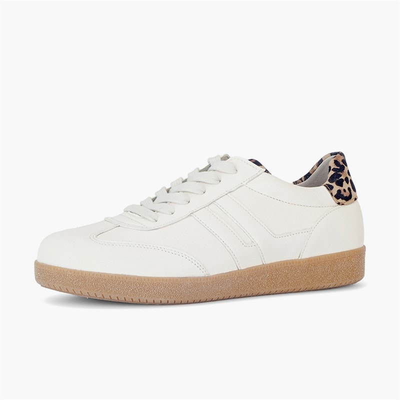 Gabor Womens Retro Trainers White/Leopard - Image 2