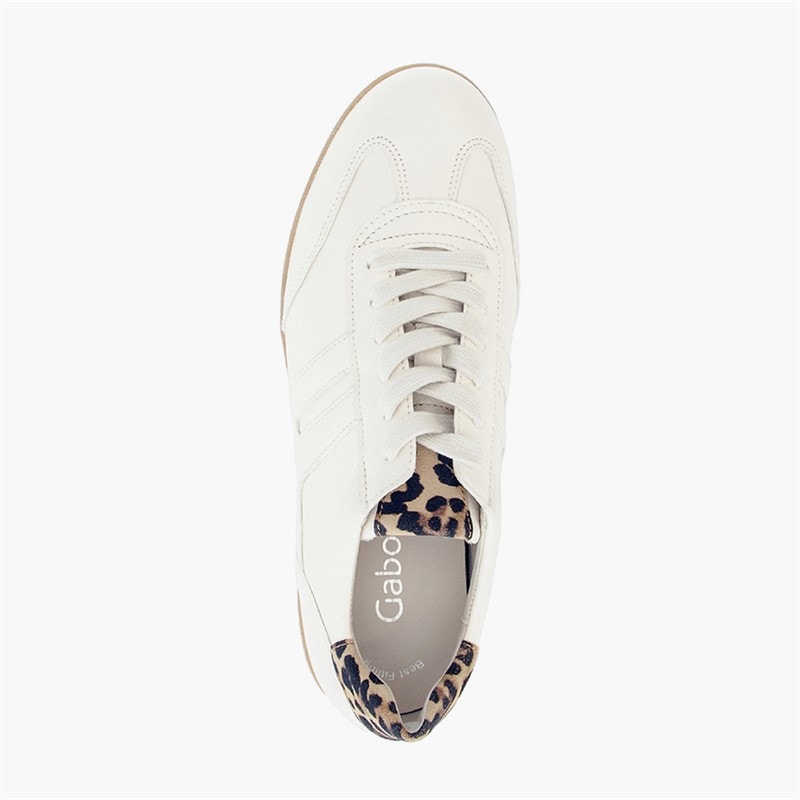 Gabor Womens Retro Trainers White/Leopard - Image 3