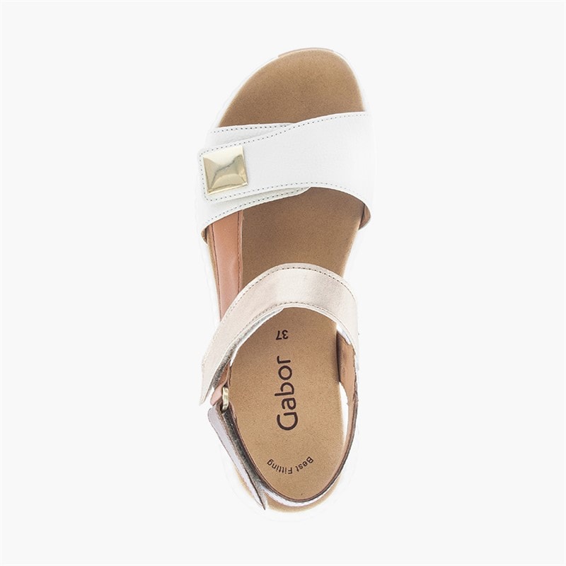 Gabor Womens Ankle Strap Sandals Tan/Gold - Image 3