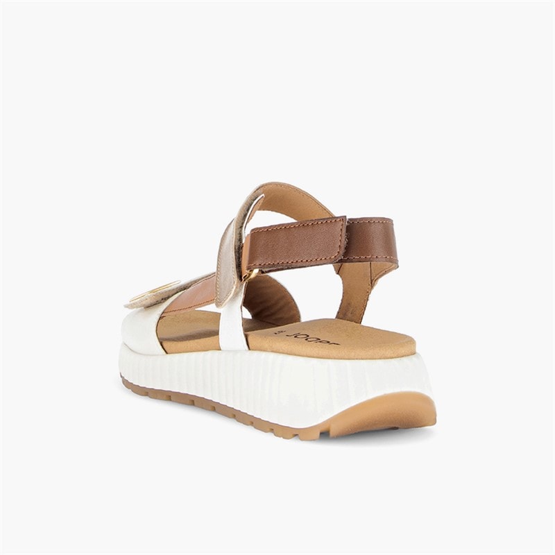 Gabor Womens Ankle Strap Sandals Tan/Gold - Image 4