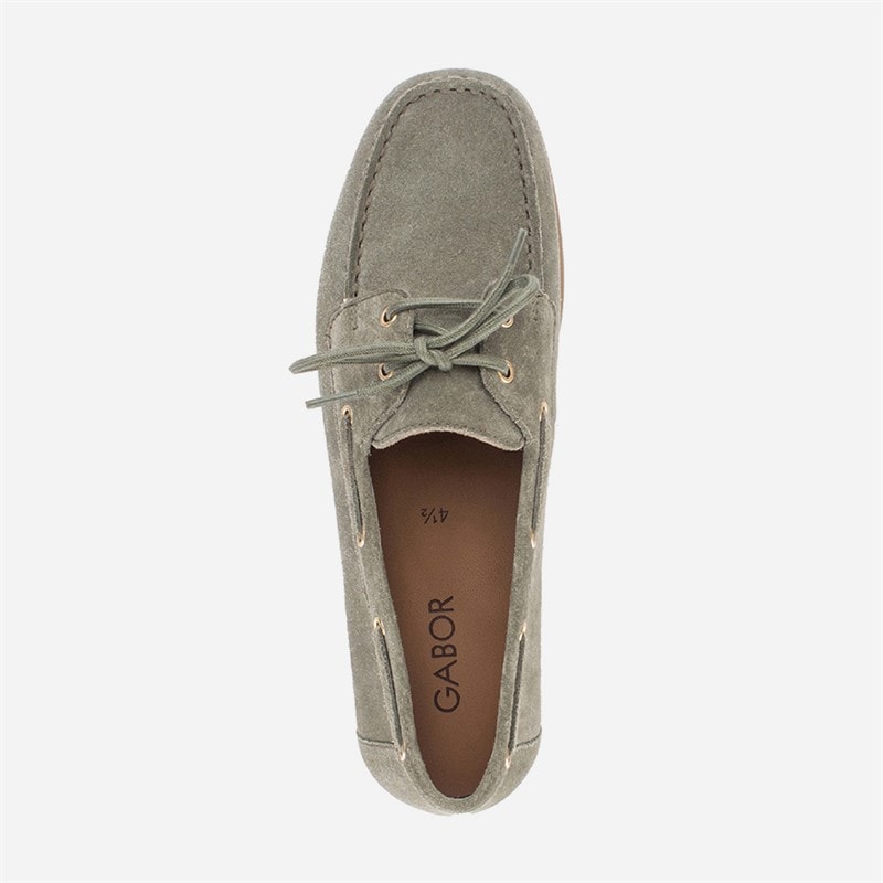 Gabor Womens Suede Deck Shoes Pine - Image 3