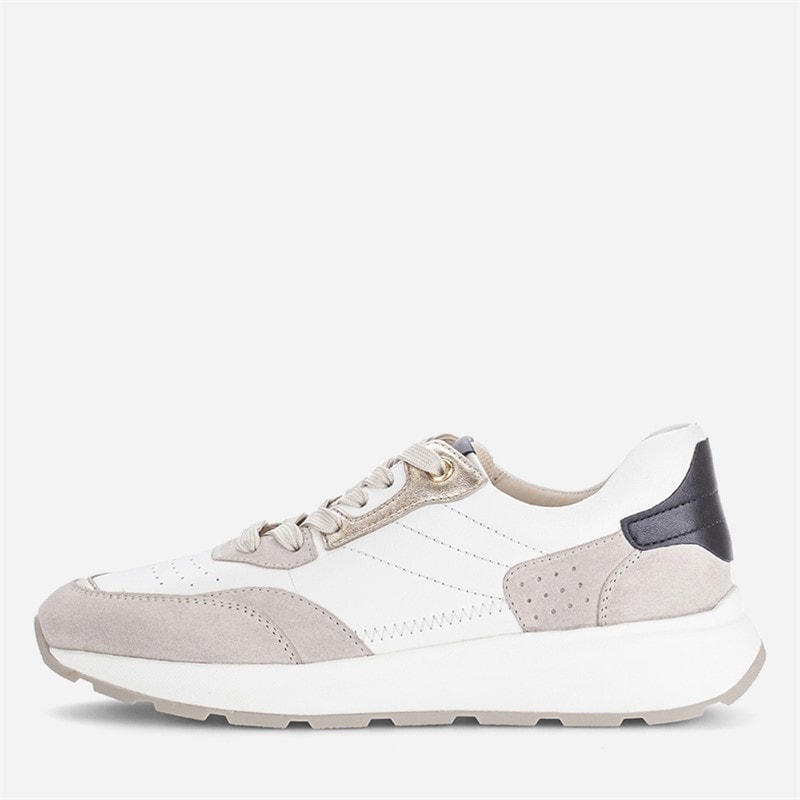 Gabor Womens Zip Detail Trainers White/Grey/Black