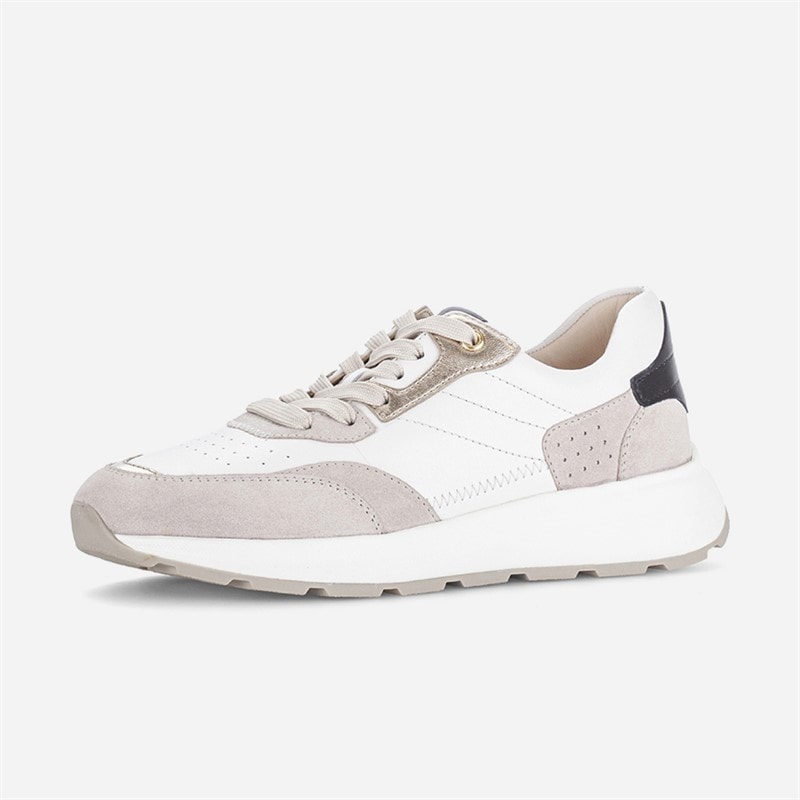 Gabor Womens Zip Detail Trainers White/Grey/Black - Image 2