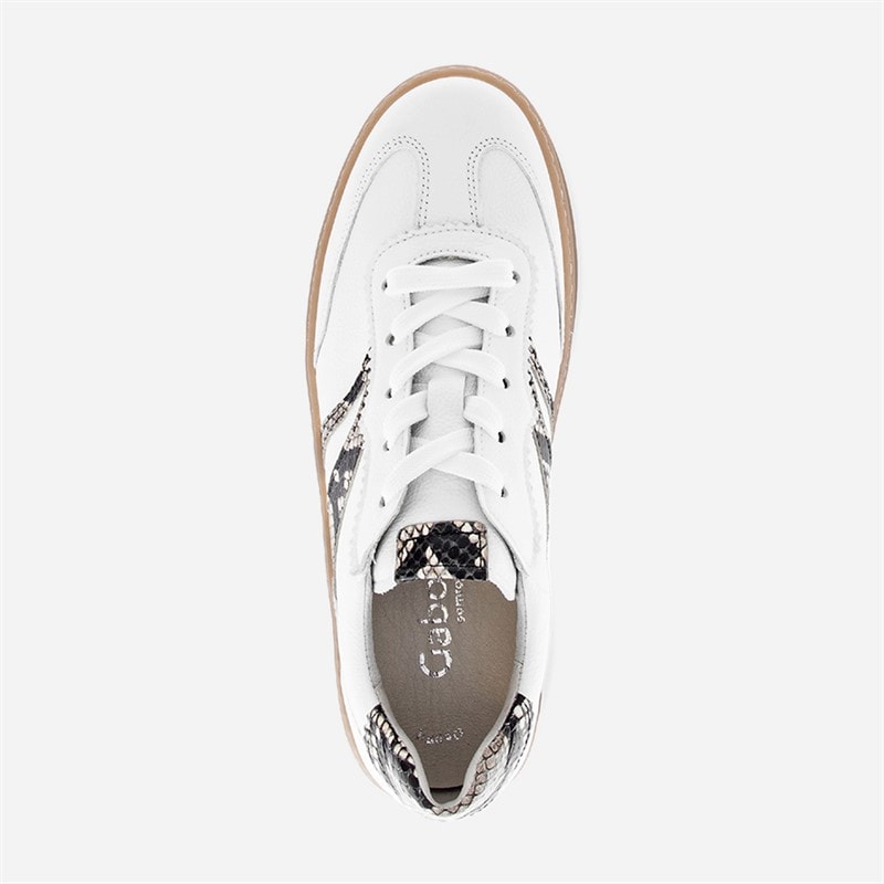 Gabor Womens Leather Trainers White/Snake - Image 3