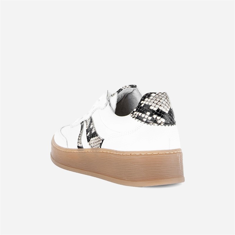 Gabor Womens Leather Trainers White/Snake - Image 4