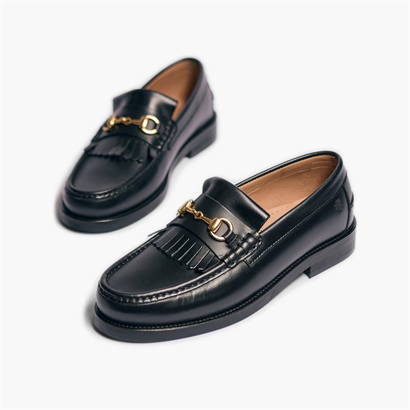 Playboy Footwear Womens Valerie Loafers Black Leather - Image 3