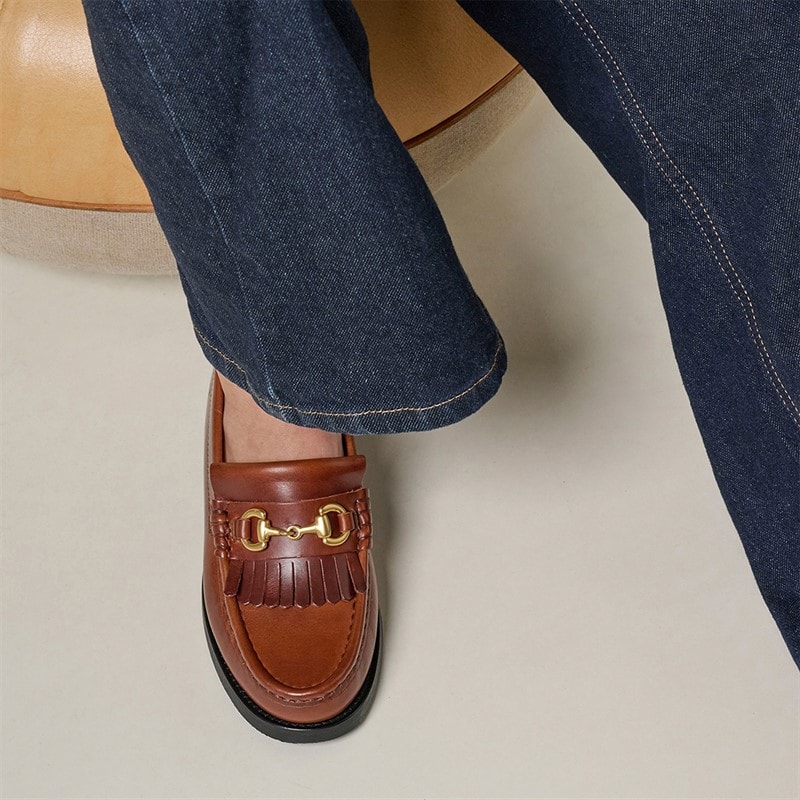 Playboy Footwear Womens Valerie Loafers Brandy Leather - Image 3