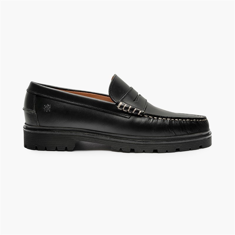 Playboy Footwear Mens Austin 5.0 Loafers Black Leather/Black