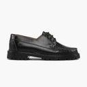 Playboy Footwear Womens Claudine Shoes Black Leather/Black