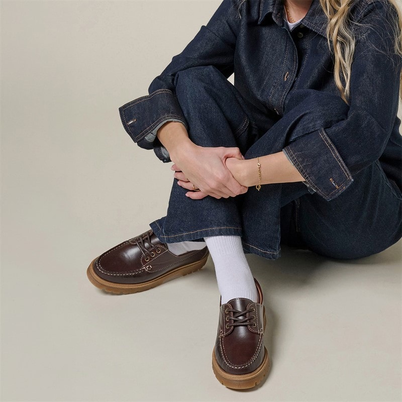 Playboy Footwear Womens Claudine Shoes Dark Brown Leather Dk.Brown Leather - Image 4