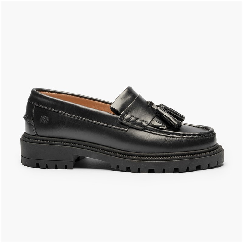 Playboy Footwear Womens Edith Loafers Black Leather - Image 2