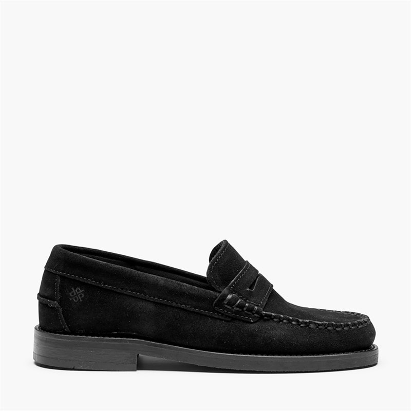 Playboy Footwear Womens Toc1936 Norah Loafers Black Suede - Image 2