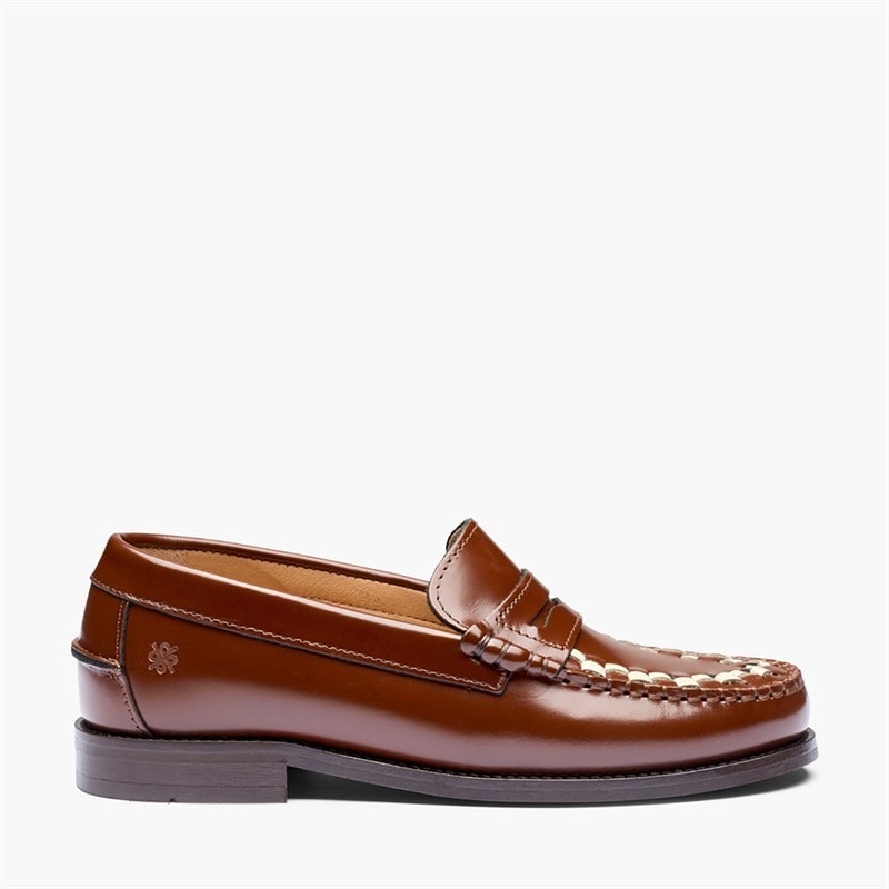 Playboy Footwear Womens Playboys Footwear Toc1936 Sofia Loafers Brown/White Polido - Image 2