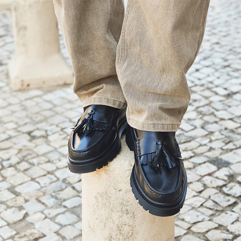 Playboy Footwear Mens Toc1936 The Baker Loafers Black Leather - Image 3
