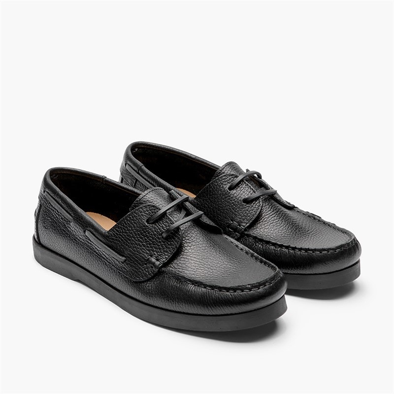 Playboy Footwear Mens Aron Shoes Black Tumbled Leather/Black