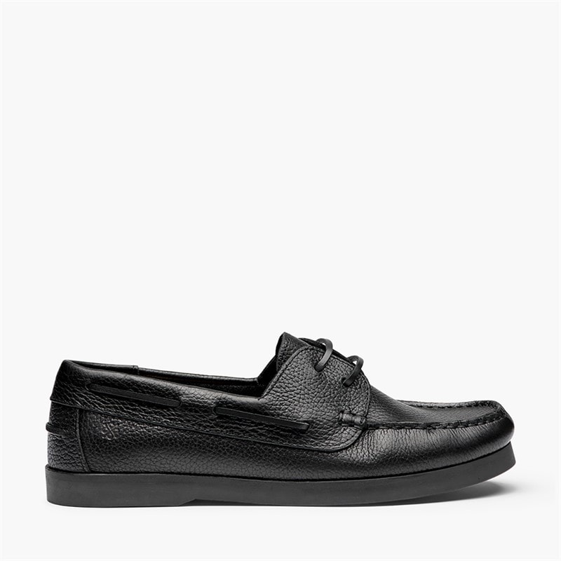 Playboy Footwear Mens Aron Shoes Black Tumbled Leather/Black - Image 2