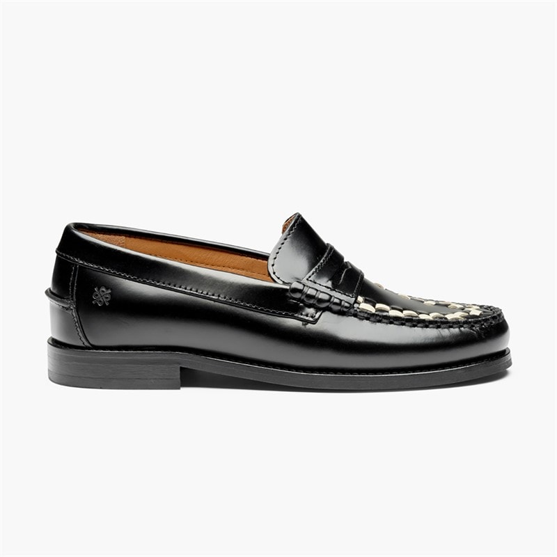 Playboy Footwear Womens Toc1936 Sofia Loafers Black/White Polido - Image 2