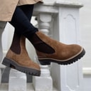 Copenhagen Shoes Womens Fall 21 Suede Boots 112 Cognac