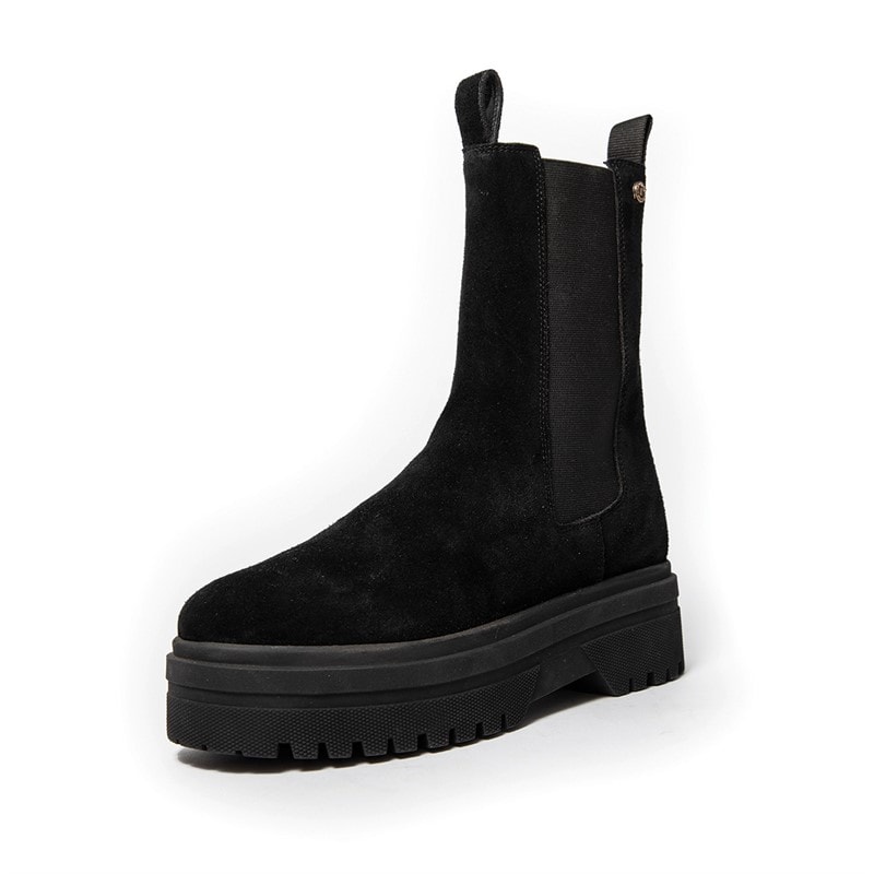 Copenhagen Shoes Womens Going Suede Copenhagen Boots 001 Black - Image 3