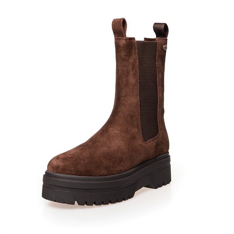 Copenhagen Shoes Womens Going Suede Copenhagen Boots 0035 Dark Brown (Coffee Bean) - Image 3