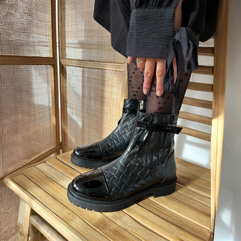 Copenhagen Shoes Womens Be My Guest Boots 0011 Black Patent