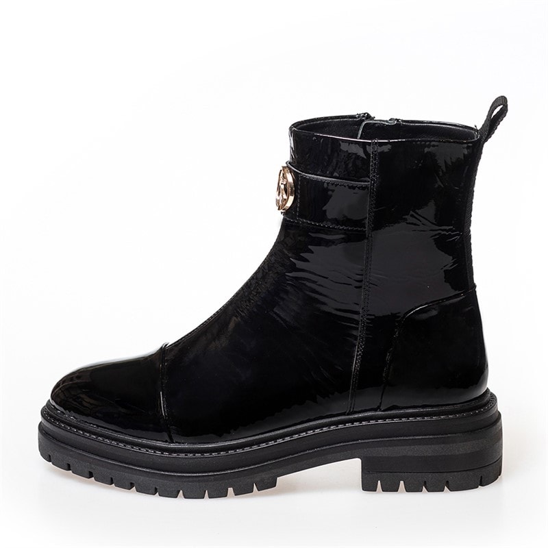 Copenhagen Shoes Womens Lady Boss Patent Boots 038 Black Patent - Image 1