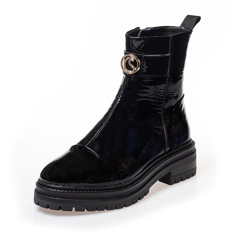 Copenhagen Shoes Womens Lady Boss Patent Boots 038 Black Patent - Image 2