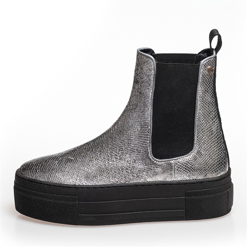 Copenhagen Shoes Womens Enya Boots 009 Silver Snake