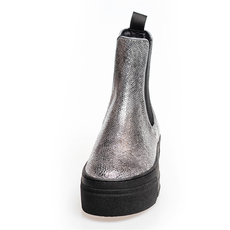 Copenhagen Shoes Womens Enya Boots 009 Silver Snake - Image 2