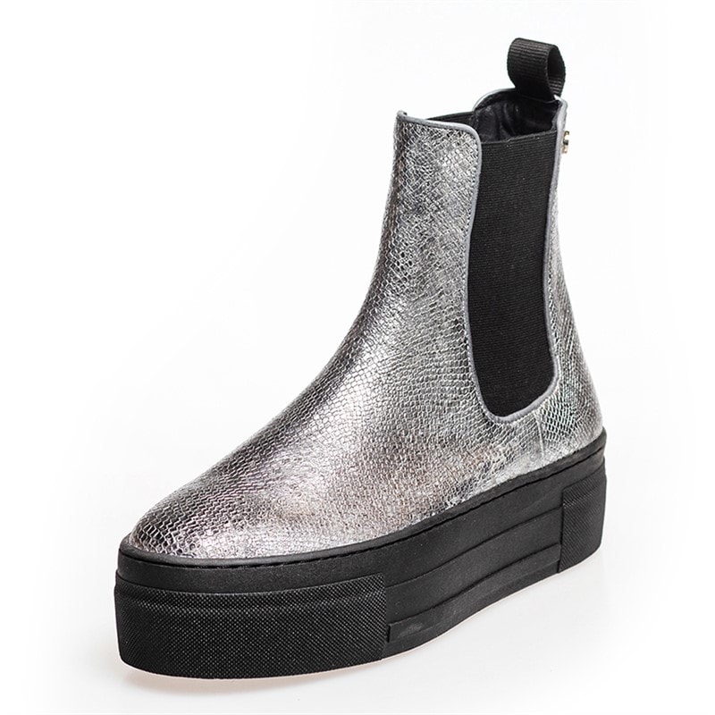 Copenhagen Shoes Womens Enya Boots 009 Silver Snake - Image 3