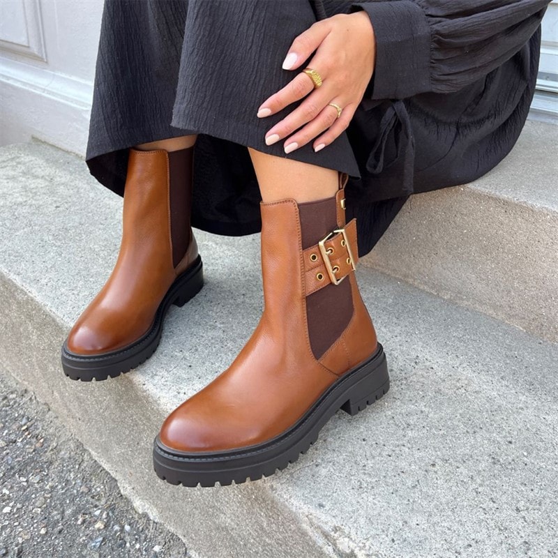 Copenhagen Shoes Womens Its Like Fall Boots 0241 Cognac - Image 1
