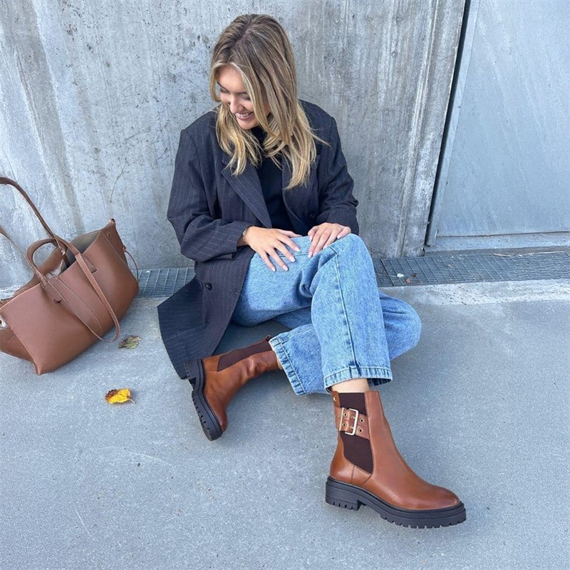 Copenhagen Shoes Womens Its Like Fall Boots 0241 Cognac - Image 5