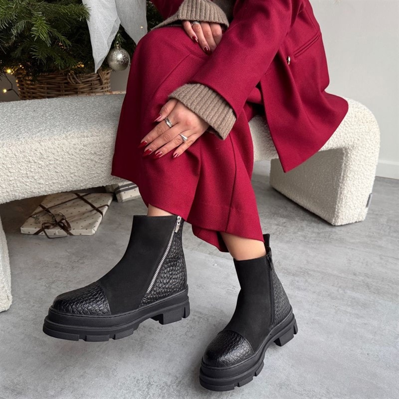 Copenhagen Shoes Womens Good Vibes Only Boots 0001 Black - Image 4