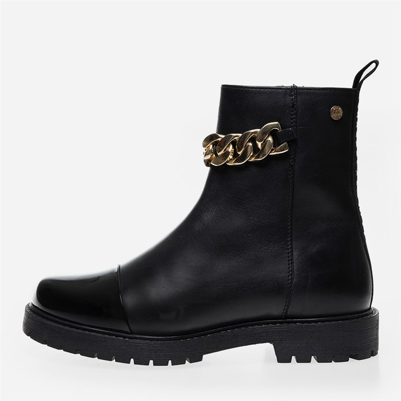 Copenhagen Shoes Womens Flower Eyes Boots 2210 Black/Gold/Patent