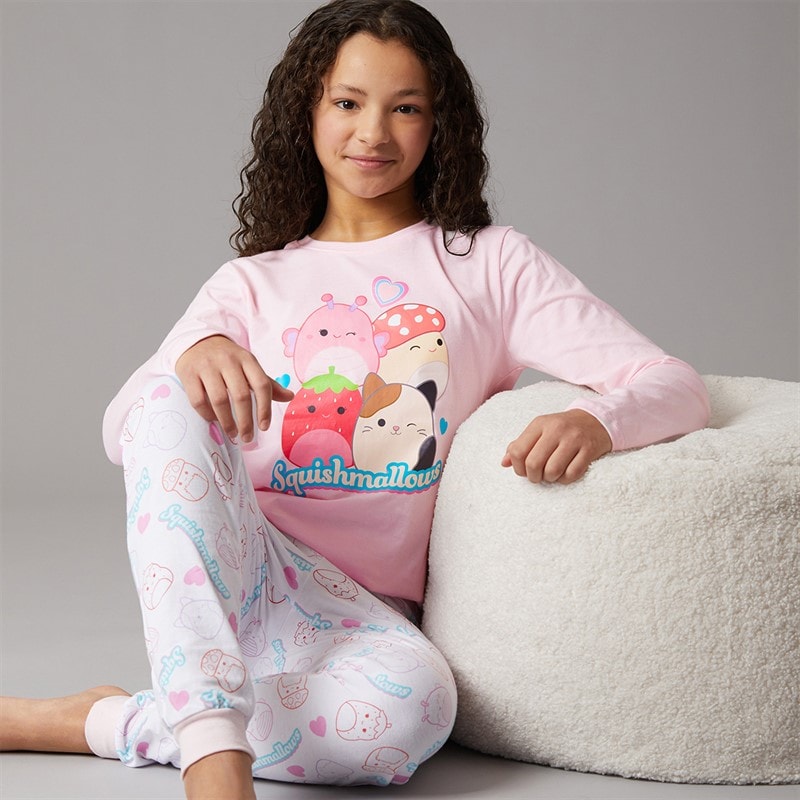 Squishmallows Girls Pyjama Set Ballerina/White