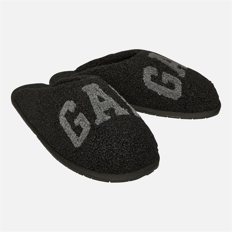 GAP Mens Plano III Borg Slippers Black