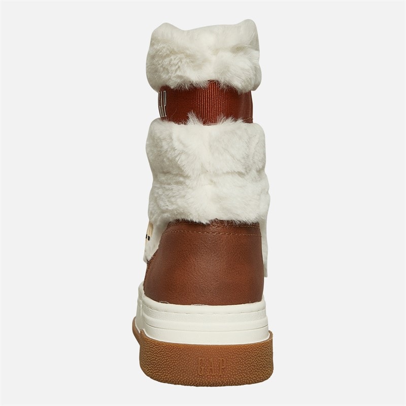 GAP Womens Paradise High Fur Snow Boots Sand Khaki - Image 3