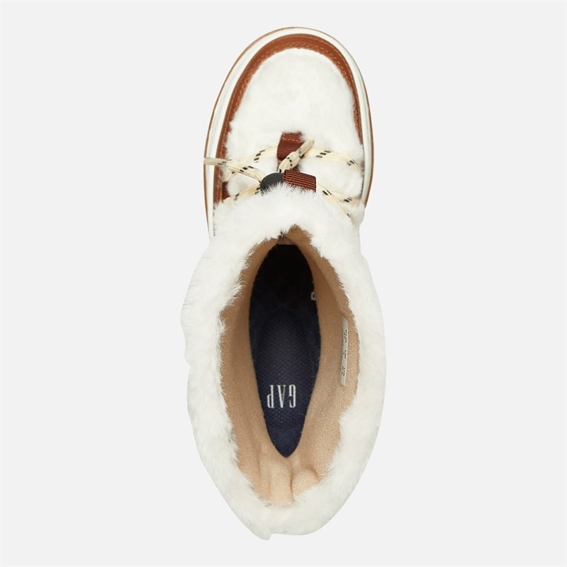 GAP Womens Paradise High Fur Snow Boots Sand Khaki - Image 4