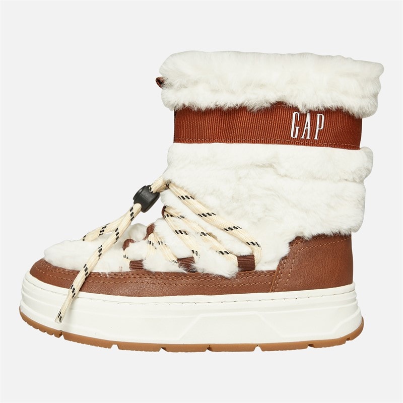 GAP Girls Paradise High Fur Snow Boots Sand Khaki